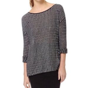 Aritzia Black/White Silk Cotton Cashmere Pullover Lightweight Sweater Size S